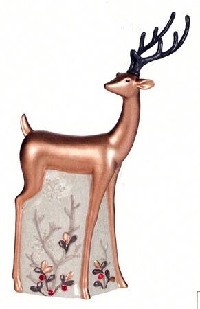 Wintry Woods Snowman Deer Figurine