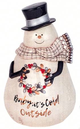 Wintry Woods Snowman Figural Cookie Jar & Lid