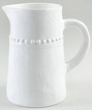 Rustic Dots White 64 Oz Pitcher