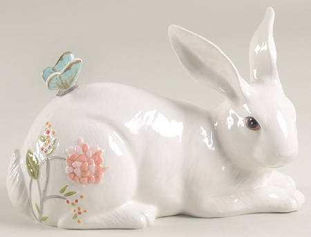 Butterfly Fields Lying Rabbit Figurine
