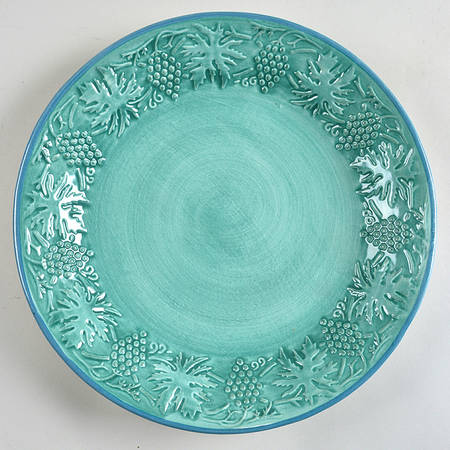 Grape Garland Embossed Green (Blue Trim) by Fioriware