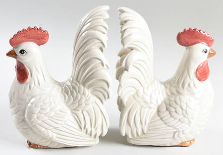 Chicken Putty China Bookend - Set of 2