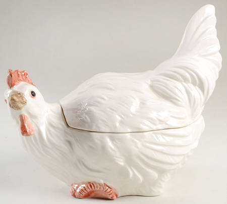 Chicken White Gravy Boat & Lid