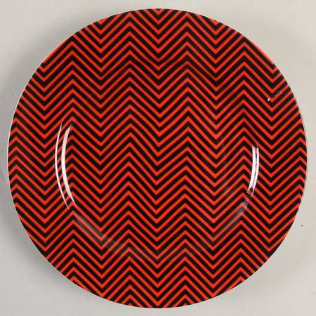 Herringbone (Red on Black) by Fitz &amp; Floyd
