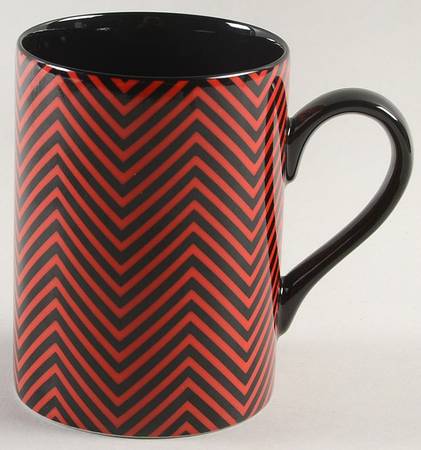 Herringbone (Red on Black) Mug