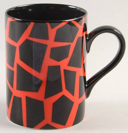 Terrazzo (Black on Red) Mug