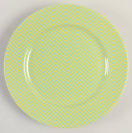 Herringbone (Aqua on Yellow) by Fitz &amp; Floyd