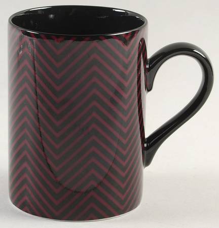 Herringbone (Black on Red) Mug