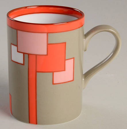 Cubique (Apricot, Peach on Greige) Mug