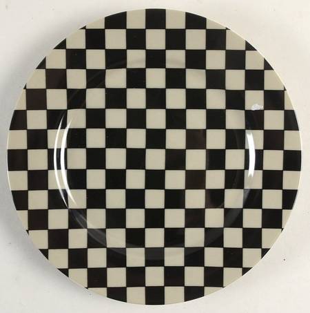 Checks (Black on Greige) by Fitz &amp; Floyd