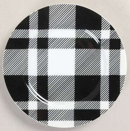 Black and White Plaid Bread & Butter Plate