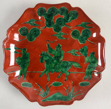 Chinese Horseman Scalloped Salad Plate