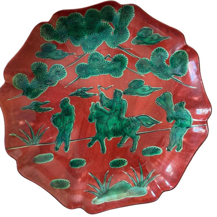 Chinese Horseman Scalloped Salad Plate