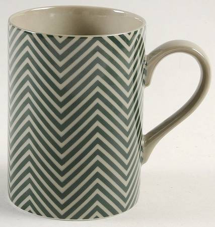 Herringbone (Greige on Hunter Green) Mug