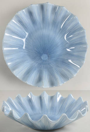 Blue Lotus 12" Round Serving Bowl
