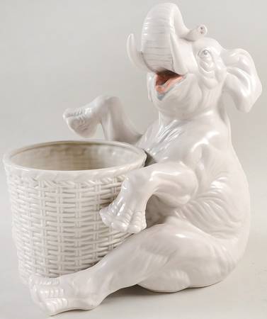 Elephant White Large Planter