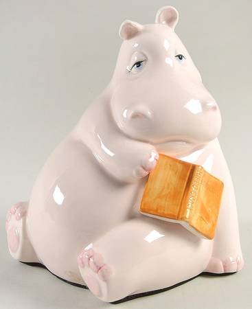 Hippos Single China Bookend