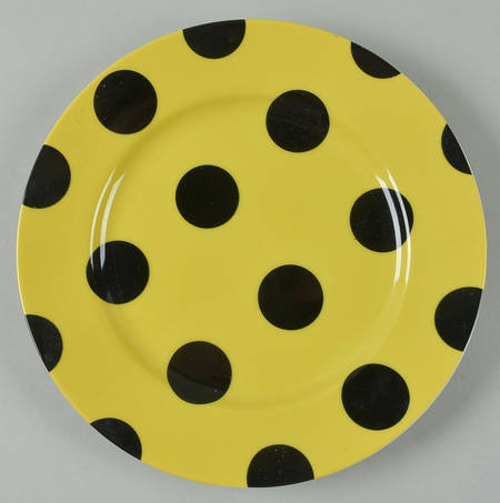 Polka Dots (Black Dots on Yellow) by Fitz &amp; Floyd