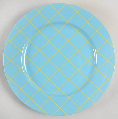 Windowpane-Yellow on Turquoise Service Plate (Charger)