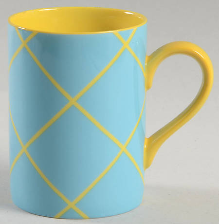 Windowpane-Yellow on Turquoise Mug