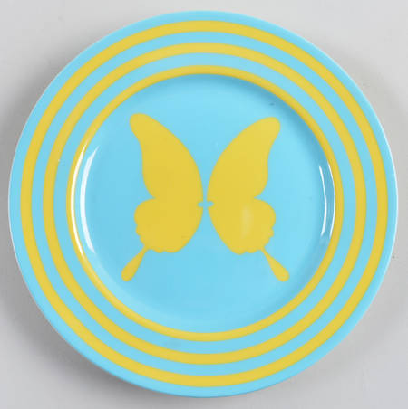 Papillon (Yellow Butterfly on Aqua) by Fitz &amp; Floyd