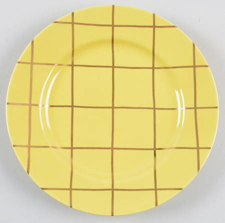 Windowpane (Gold Stripes on Yellow) by Fitz &amp; Floyd