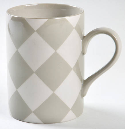 Harlequin (Greige Diamonds on Satin Silver) Mug