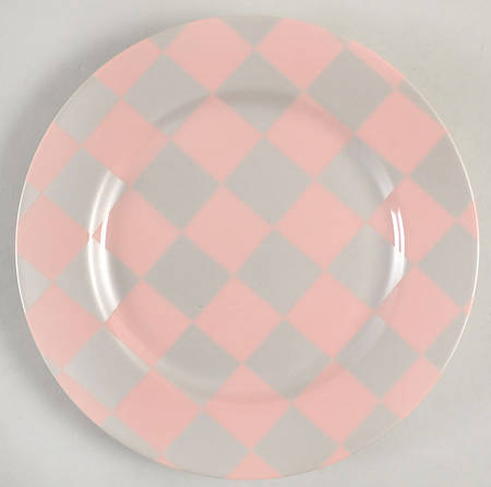 Harlequin (Peach Coral Diamonds on Satin Silver) by Fitz &amp; Floyd