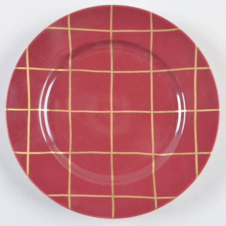 Windowpane (Gold Stripes on Plum) by Fitz &amp; Floyd