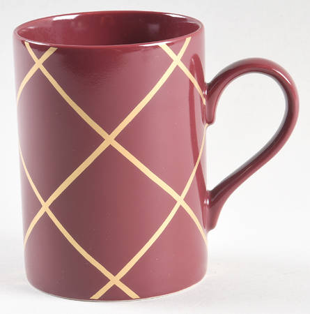 Windowpane (Gold Stripes on Plum) Mug