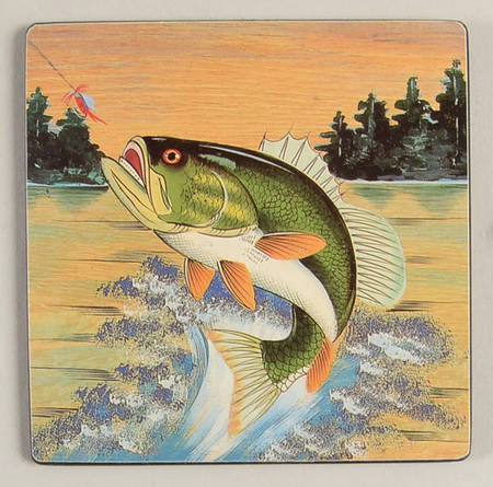 Fish Tales Cork Back Square Coaster