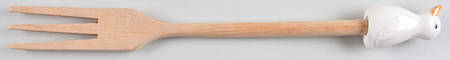 Gladys Duck Salad Serving Fork with Wood Handle