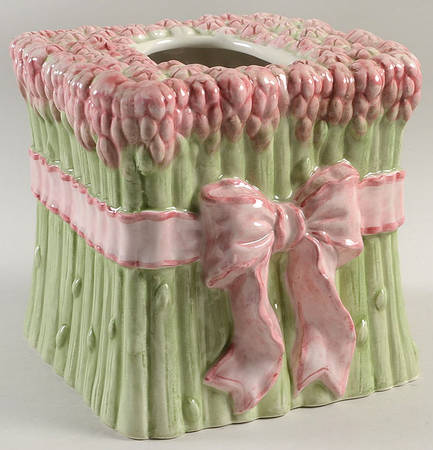 Asparagus and Ribbon Square Tissue Box Cover