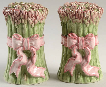 Asparagus and Ribbon 4" Candlestick - Set of 2
