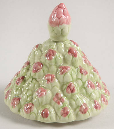 Asparagus and Ribbon Lid for Footed Urn
