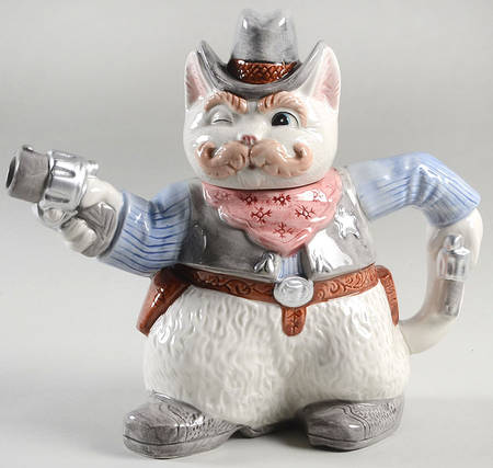 Cowboy Cats Teapot & Lid