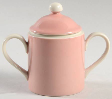 La Ronde Peach Cream Sugar Bowl & Lid