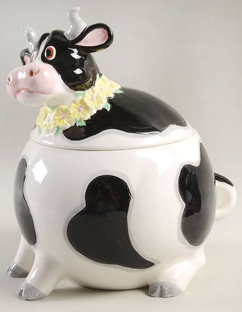 Daisy Cow Cookie Jar & Lid