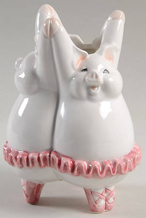 Dancing Pig 6" Vase
