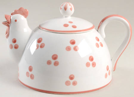 Village Fair Red Teapot & Lid