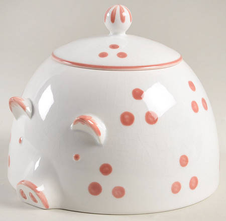 Village Fair Red Cookie Jar & Lid