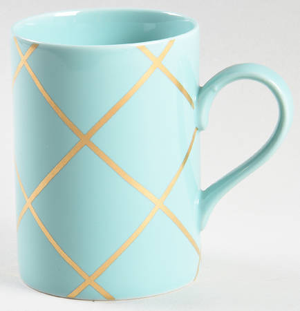 Windowpane (Gold Stripes on Turquoise) Mug
