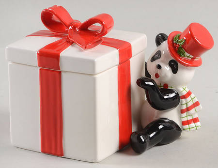 Christmas Panda Square Box with Lid