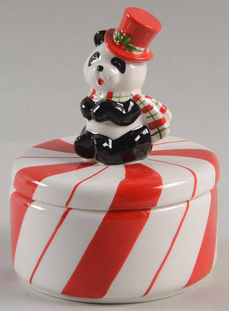 Christmas Panda 3" Round Box & Lid