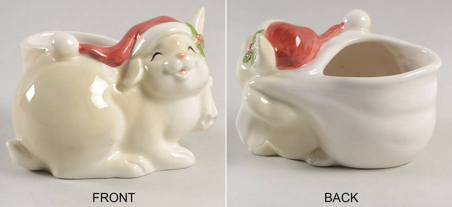 Happy Christmas Rabbit 2" Candlestick