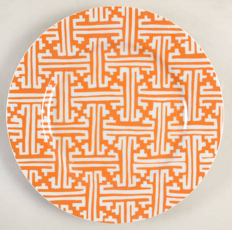 Oriental Geometric Butterscotch Salad Plate