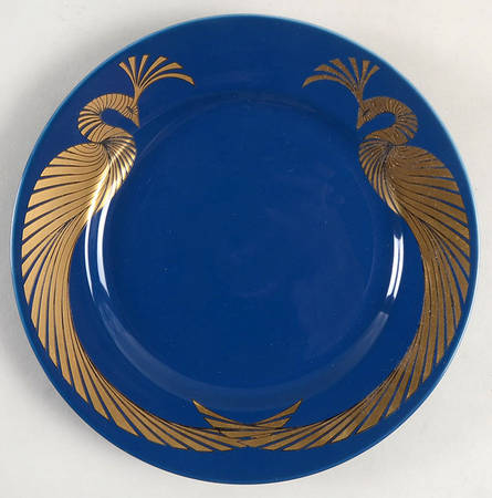 Phoenix d'Or (Gold on Blue) by Fitz &amp; Floyd