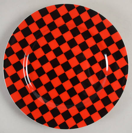 Checks (Red on Black) by Fitz &amp; Floyd