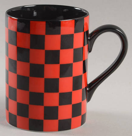 Checks (Red on Black) Mug