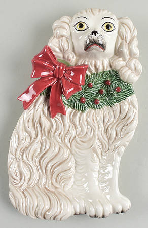Staffordshire Christmas Dog Tidbit